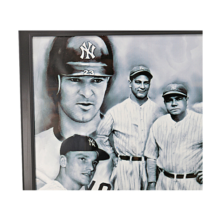 Ruth Gehrig Mantle Dimaggio New York Yankees Legends Framed 24x36 Photo