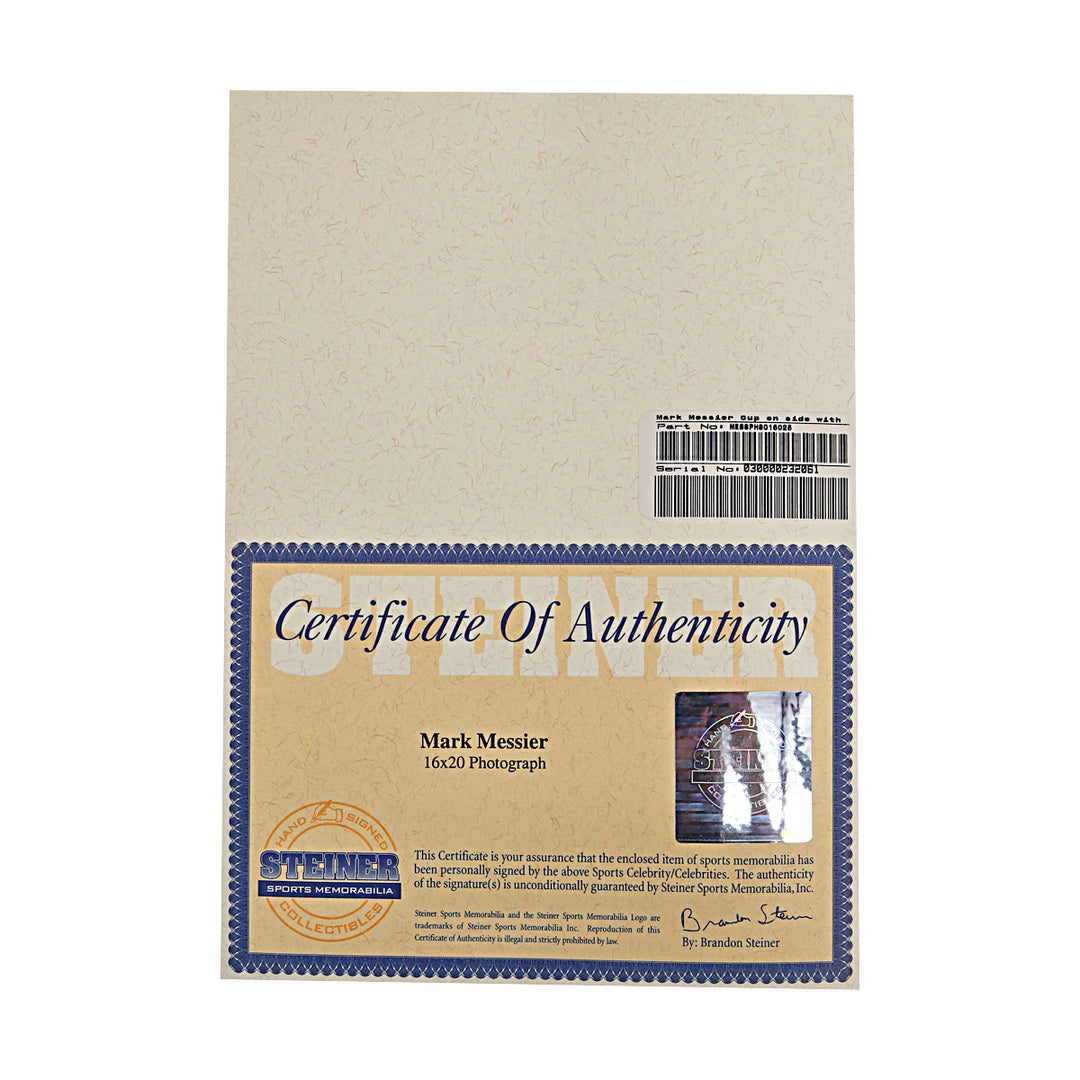 Mark Messier New York Rangers Autographed Inscribed Framed 16x20 Steiner COA
