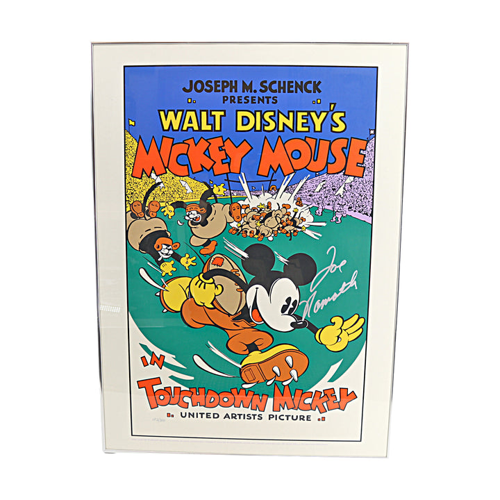 Joe Namath Jets Autographed Mickey Mouse 22x31 Litho LE 152/300 All American LOA