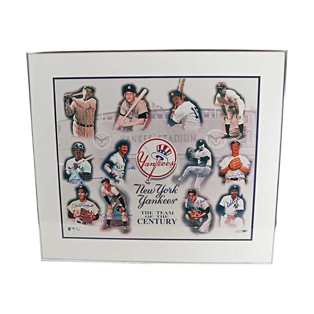 DiMaggio Berra Jackson Yankees Signed Framed 20x24 Photo LE/40 All American LOA