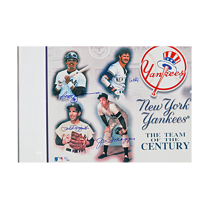 DiMaggio Berra Jackson Yankees Signed Framed 20x24 Photo LE/40 All American LOA