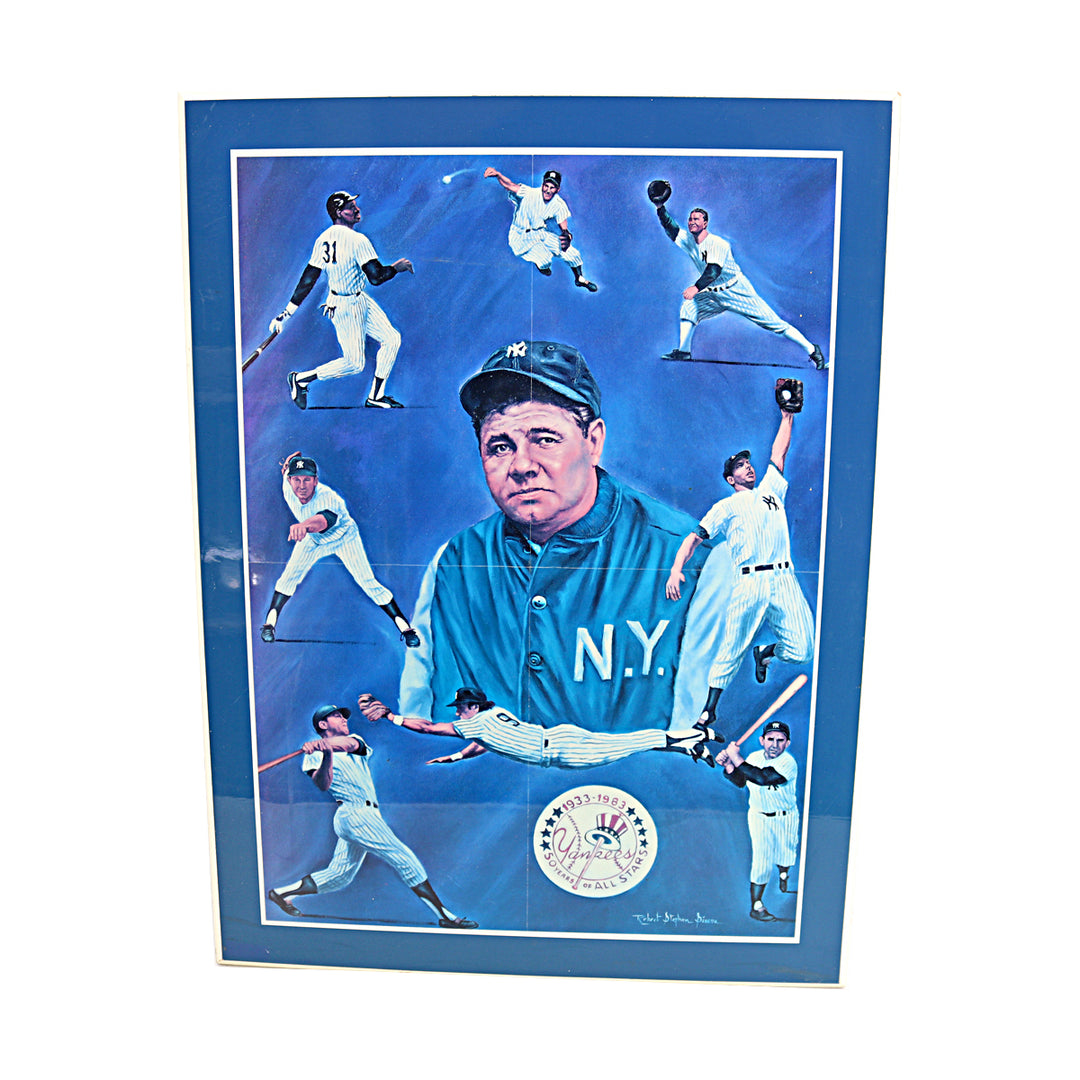Babe Ruth New York Yankees Robert Stephen Simon 15x21 Lithograph Plaque