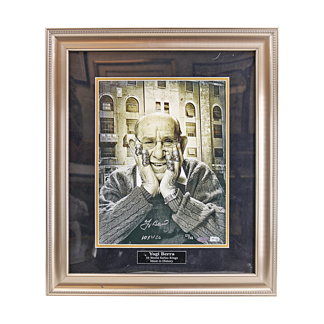 Yogi Berra Yankees Autographed Inscribed Framed 11x14 Photo /88 MLB/Steiner COA
