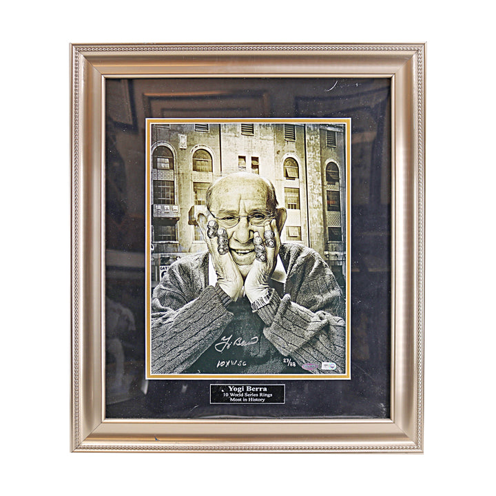 Yogi Berra Yankees Autographed Inscribed Framed 11x14 Photo /88 MLB/Steiner COA