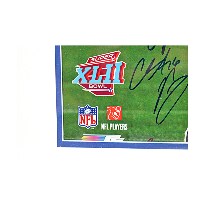 Giants 07 Super Bowl Champions Team Signed Framed 16x20 Photo LE/55 Steiner COA