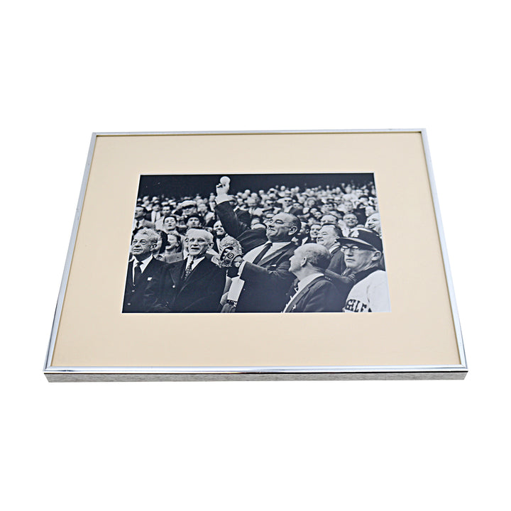 President Lyndon B Johnson 1967 First Pitch Framed 8x10 Photo