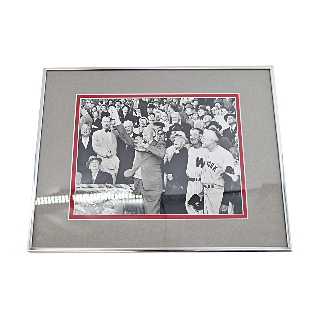 President Harry S Truman Framed First Pitch Yankees vs Senators 8x10 Photo