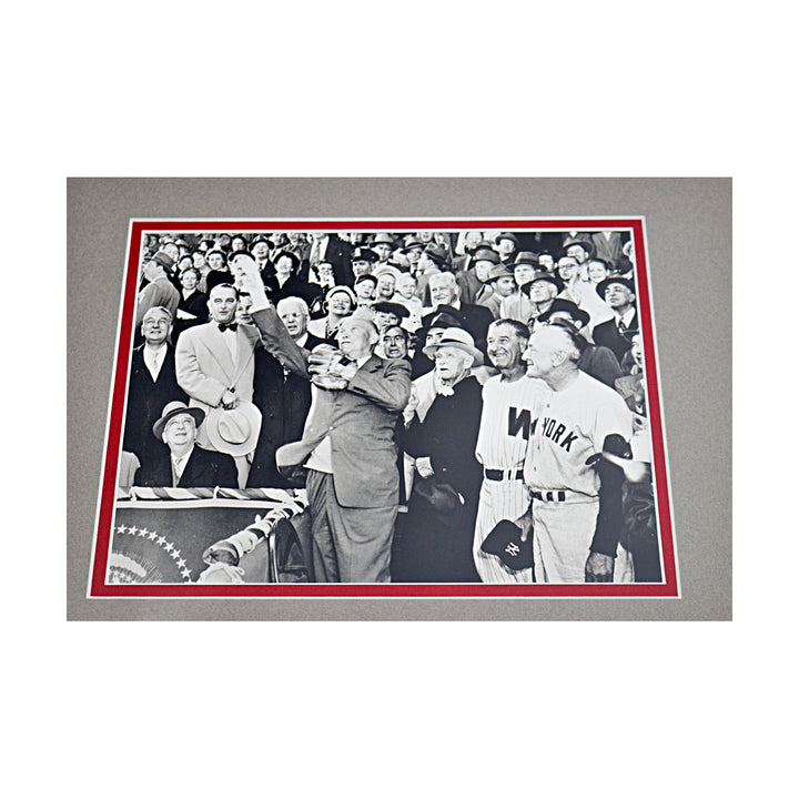 President Harry S Truman Framed First Pitch Yankees vs Senators 8x10 Photo