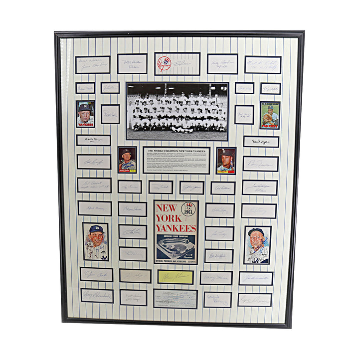 1961 Yankees Multi Cut Signature Collage Autographed Framed LE 7/99 JSA Auth 