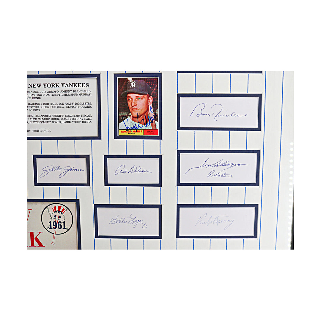 1961 Yankees Multi Cut Signature Collage Autographed Framed LE 7/99 JSA Auth 