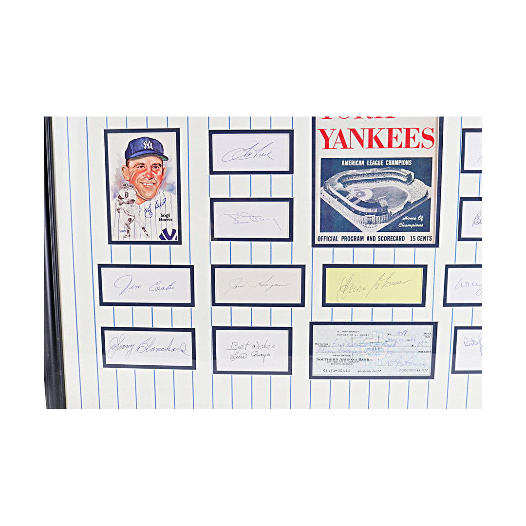 1961 Yankees Multi Cut Signature Collage Autographed Framed LE 7/99 JSA Auth 