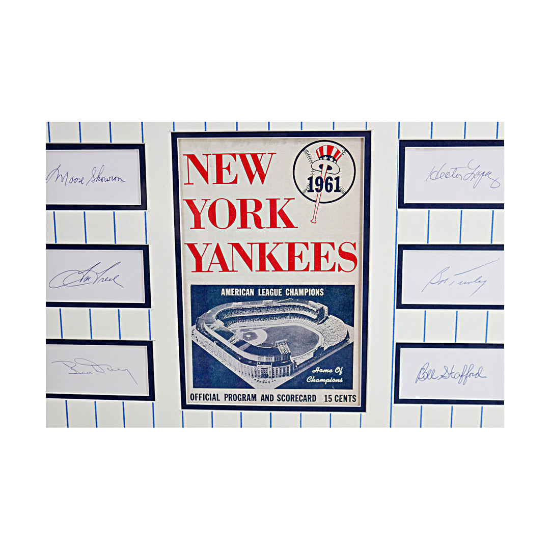 1961 Yankees Multi Cut Signature Collage Autographed Framed LE 7/99 JSA Auth 