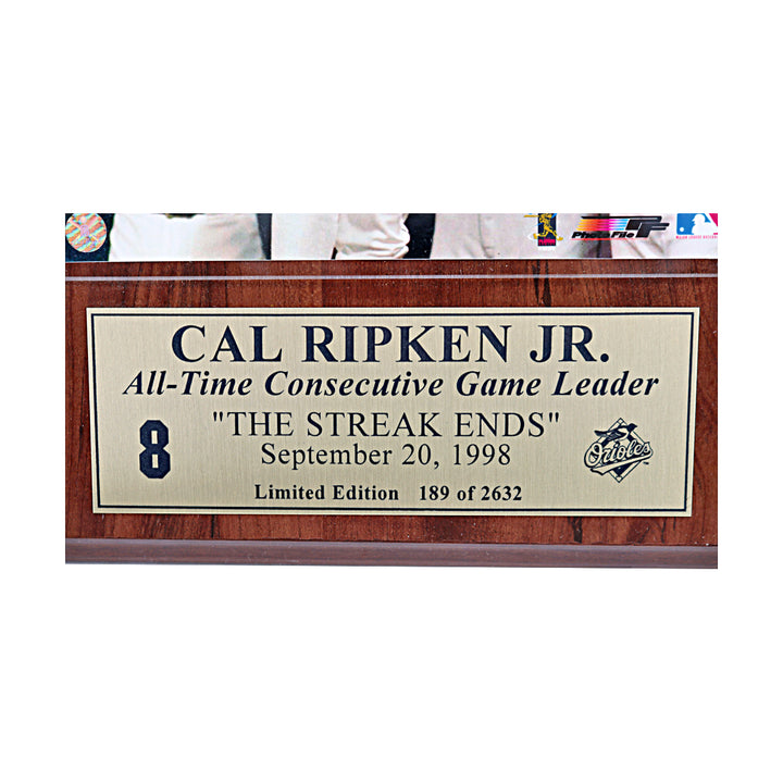 Cal Ripken Jr. Baltimore Orioles Framed Photo 9x11 LE 189/2632 Ripken Holo Only
