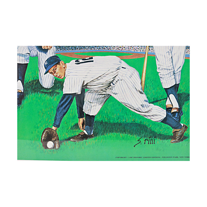Mantle Ford New York Yankees Multi Signed Framed 17x23 LE Litho Photo JSA LOA