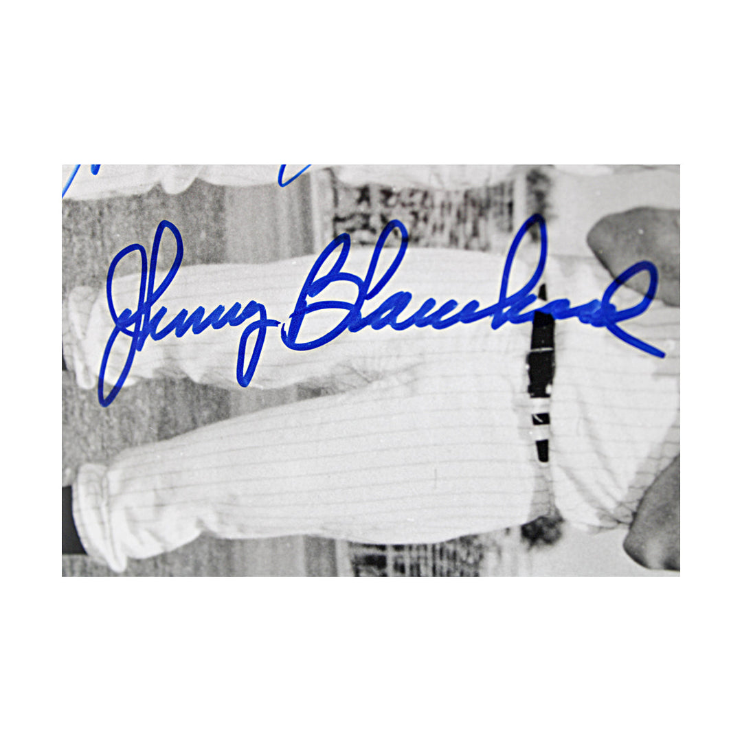 Mantle Berra Skowron Blanchard New York Yankees Multi Signed Framed 11x14 Photo JSA LOA