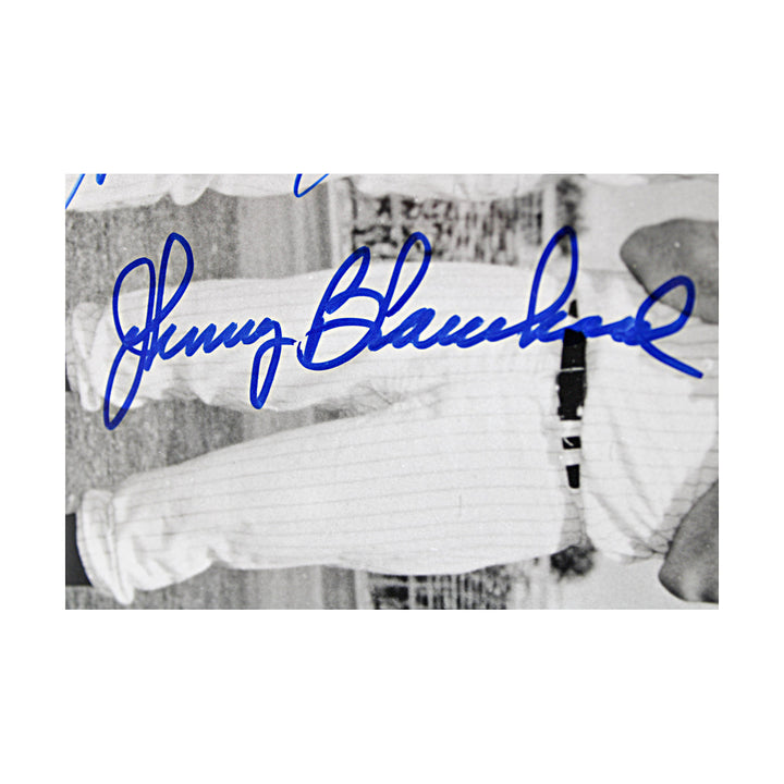 Mantle Berra Skowron Blanchard New York Yankees Multi Signed Framed 11x14 Photo JSA LOA