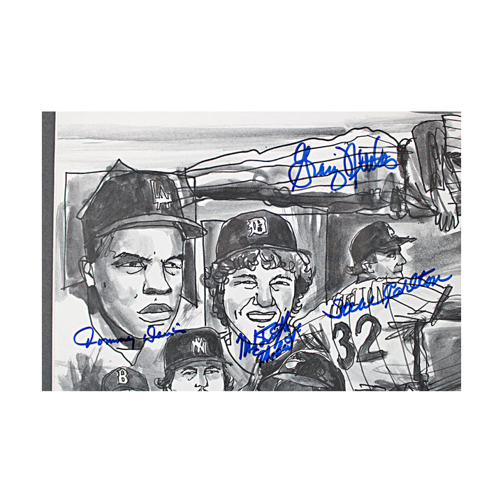 Carter Nettles Killebrew Multi Signed Baseball Legends Golf Scramble 17x22 Lithograph 19 Autos JSA LOA