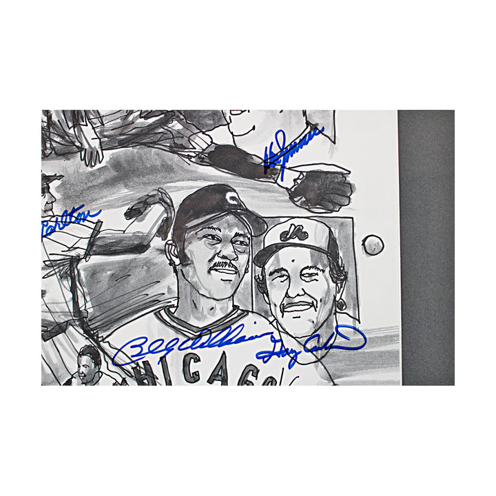 Carter Nettles Killebrew Multi Signed Baseball Legends Golf Scramble 17x22 Lithograph 19 Autos JSA LOA
