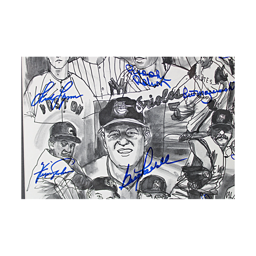 Carter Nettles Killebrew Multi Signed Baseball Legends Golf Scramble 17x22 Lithograph 19 Autos JSA LOA