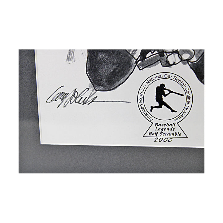 Carter Nettles Killebrew Multi Signed Baseball Legends Golf Scramble 17x22 Lithograph 19 Autos JSA LOA