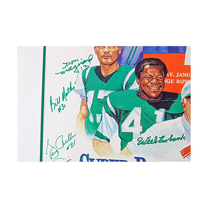 Namath Snell Maynard Jets Team Signed 25x34 Lithograph LE /300 JSA LOA