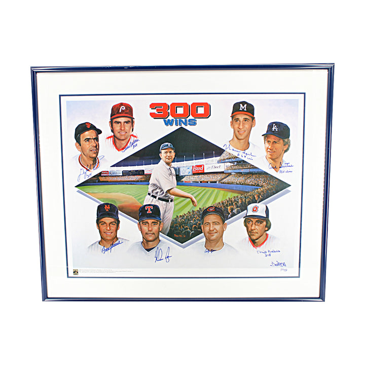 Seaver Ryan Carlton Multi Signed 300 Wins 23x29 Litho LE 1/15 All American LOA