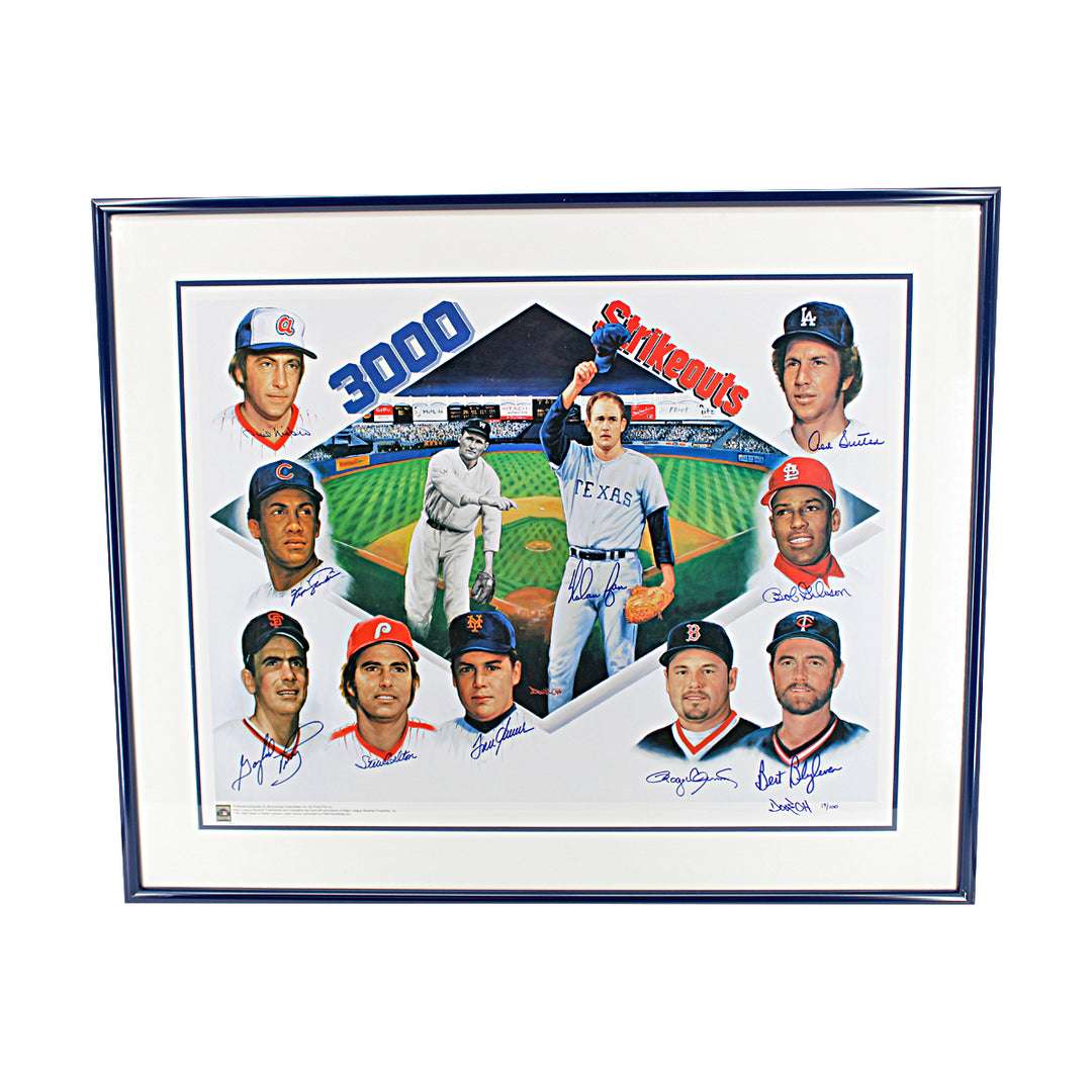 Seaver Ryan Carlton Multi Signed 3000 SO 23x29 Litho LE 19/100 All American LOA