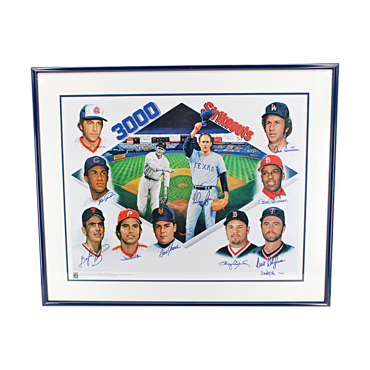 Seaver Ryan Carlton Multi Signed 3000 SO 23x29 Litho LE 19/100 All American LOA