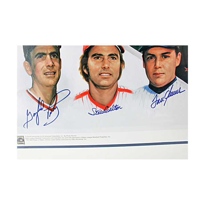 Seaver Ryan Carlton Multi Signed 3000 SO 23x29 Litho LE 19/100 All American LOA