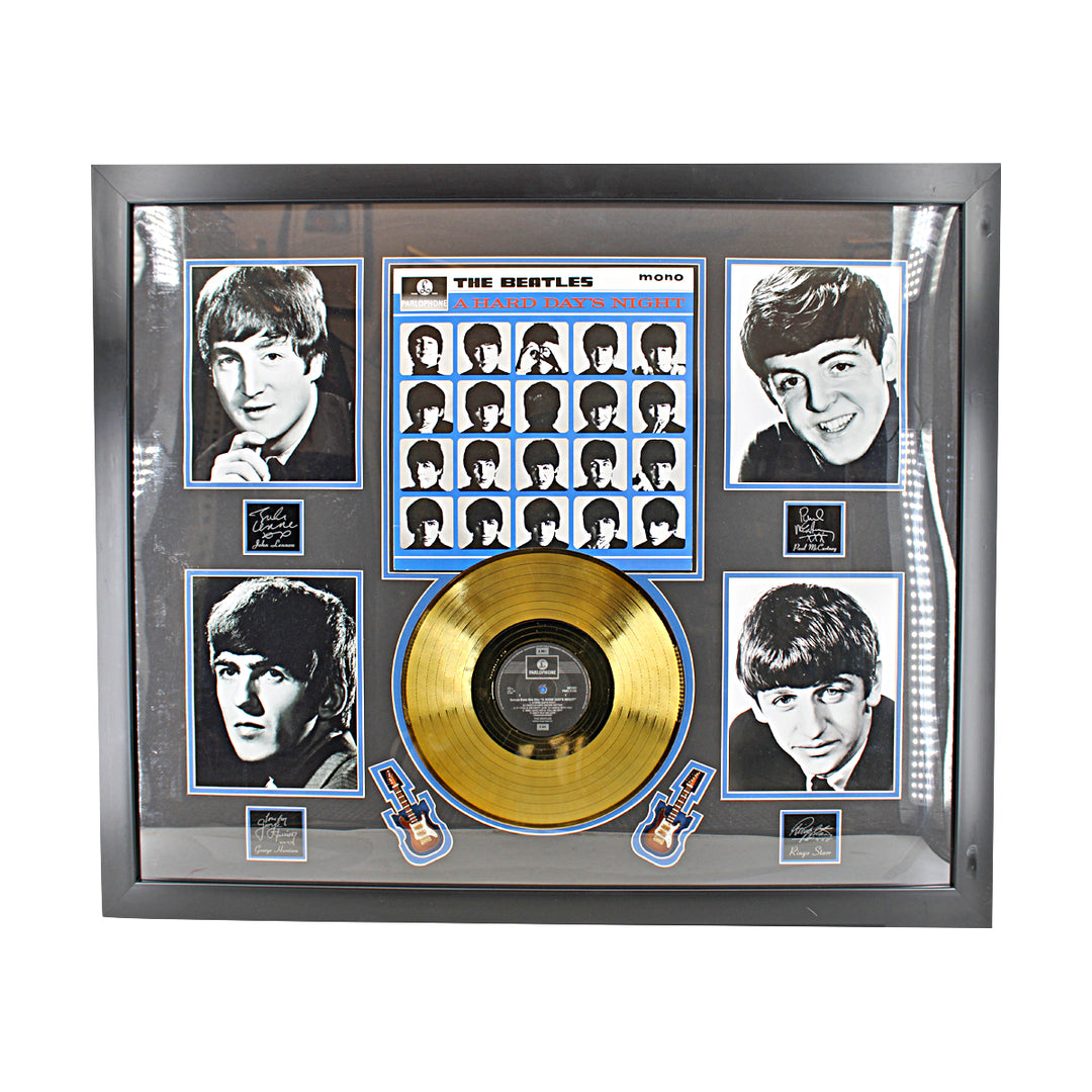 The Beatles A Hard Day?s Night Framed Record Collage 33x38 Facsimile Autos
