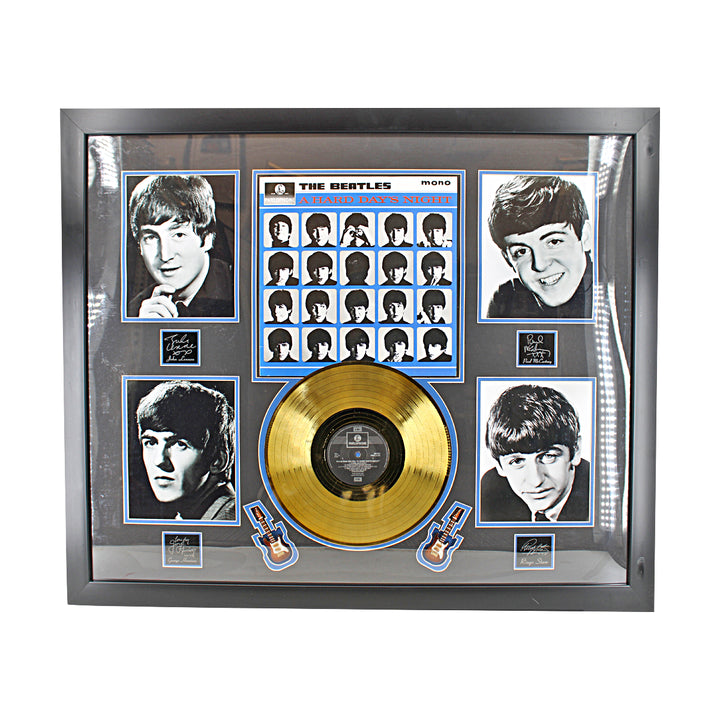 The Beatles A Hard Day?s Night Framed Record Collage 33x38 Facsimile Autos
