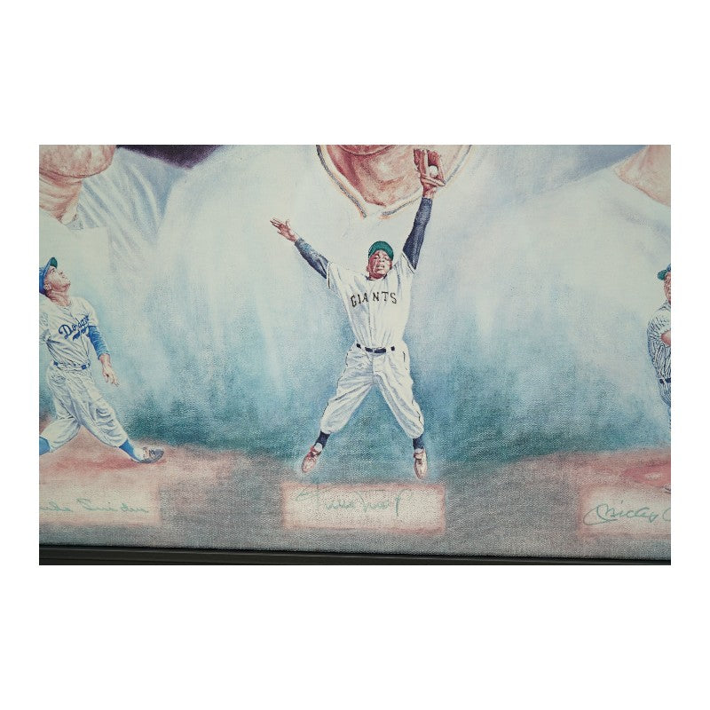 Mantle Mays Snider Yankees Giants Mets Multi Signed Litho LE LE 433/1603 JSA LOA