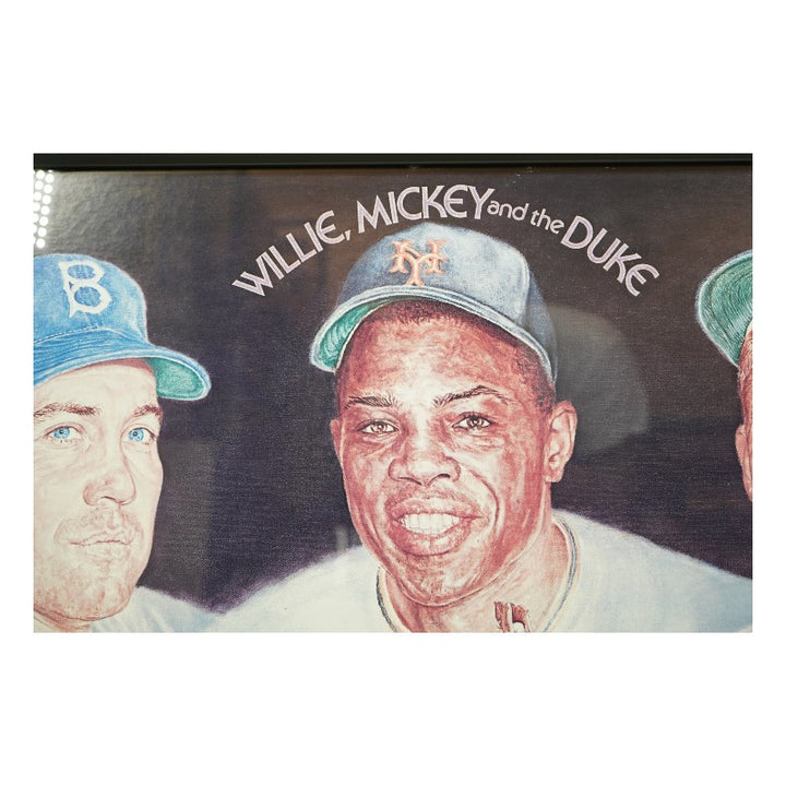 Mantle Mays Snider Yankees Giants Mets Multi Signed Litho LE LE 433/1603 JSA LOA