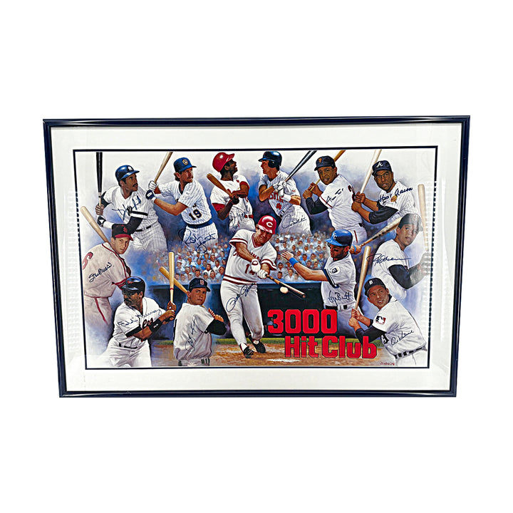 Rose Aaron Mays 3000 Hit Doo S. Oh 22x35 Multi Signed Framed Lithograth JSA LOA