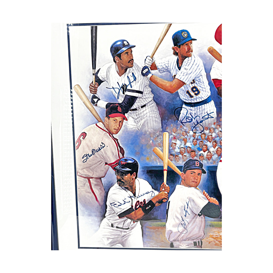 Rose Aaron Mays 3000 Hit Doo S. Oh 22x35 Multi Signed Framed Lithograth JSA LOA