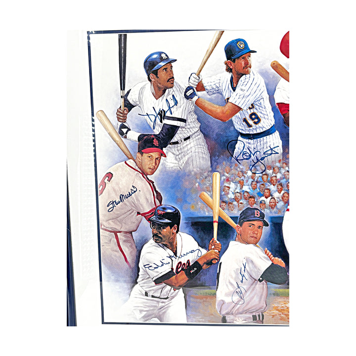 Rose Aaron Mays 3000 Hit Doo S. Oh 22x35 Multi Signed Framed Lithograth JSA LOA