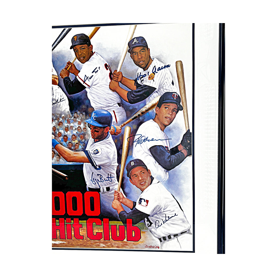 Rose Aaron Mays 3000 Hit Doo S. Oh 22x35 Multi Signed Framed Lithograth JSA LOA