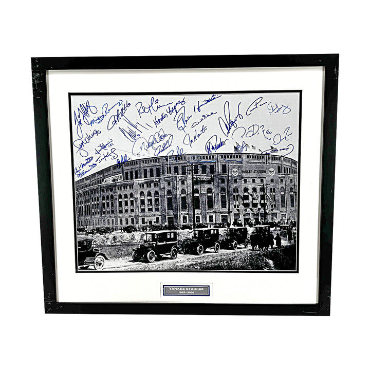 Jeter Rodriguez Pettitte Posada Yankees Autographed Framed 16x20 Old Stadium Photo JSA LOA