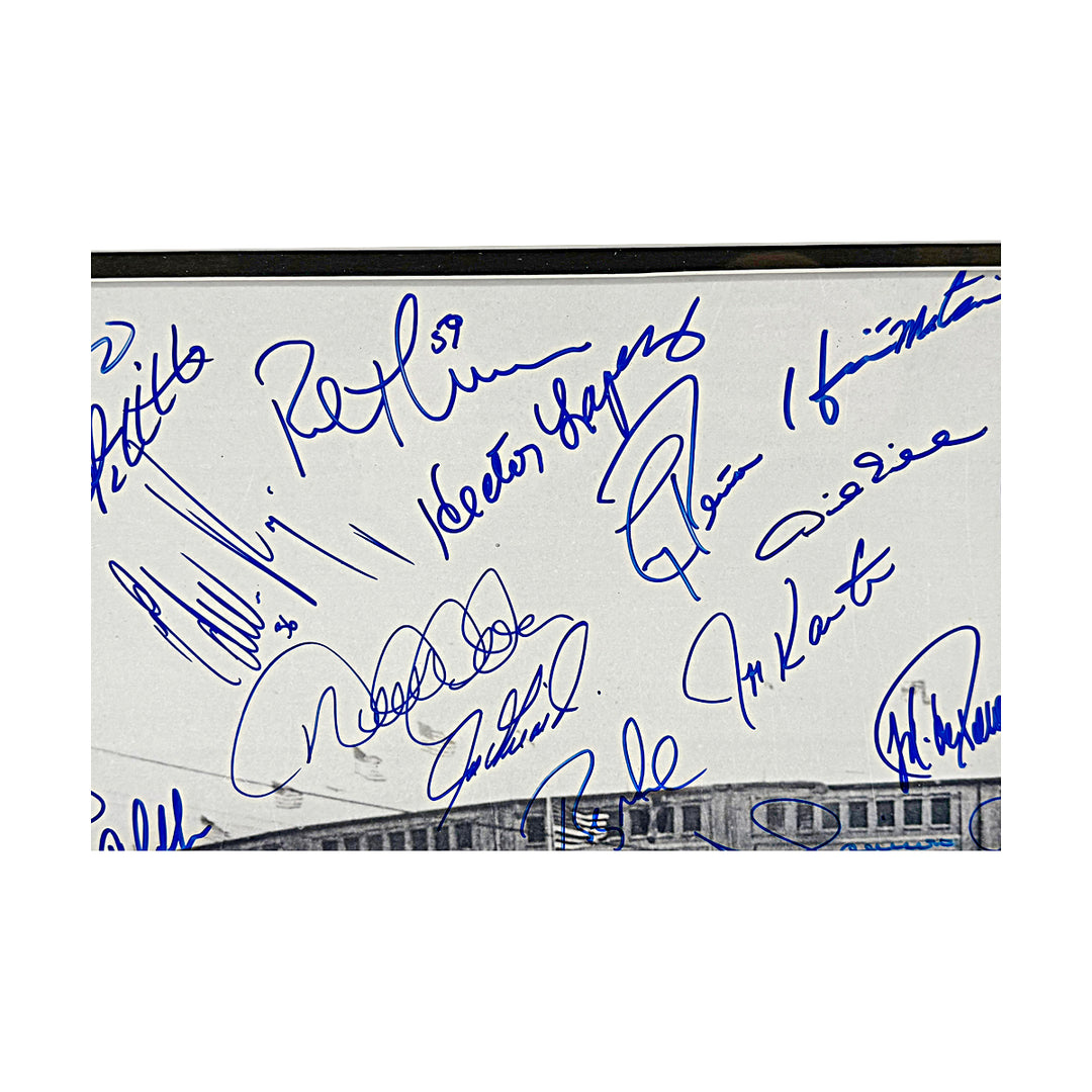 Jeter Rodriguez Pettitte Posada Yankees Autographed Framed 16x20 Old Stadium Photo JSA LOA