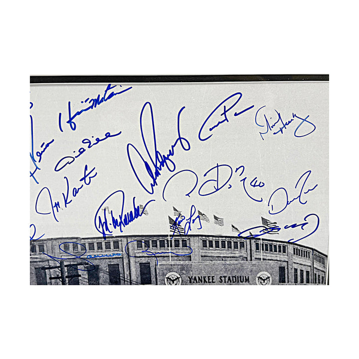 Jeter Rodriguez Pettitte Posada Yankees Autographed Framed 16x20 Old Stadium Photo JSA LOA