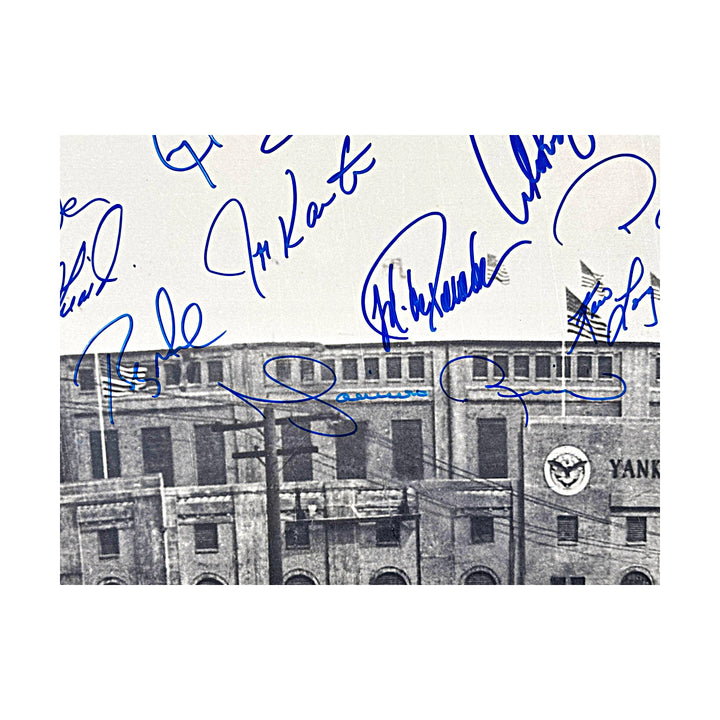 Jeter Rodriguez Pettitte Posada Yankees Autographed Framed 16x20 Old Stadium Photo JSA LOA