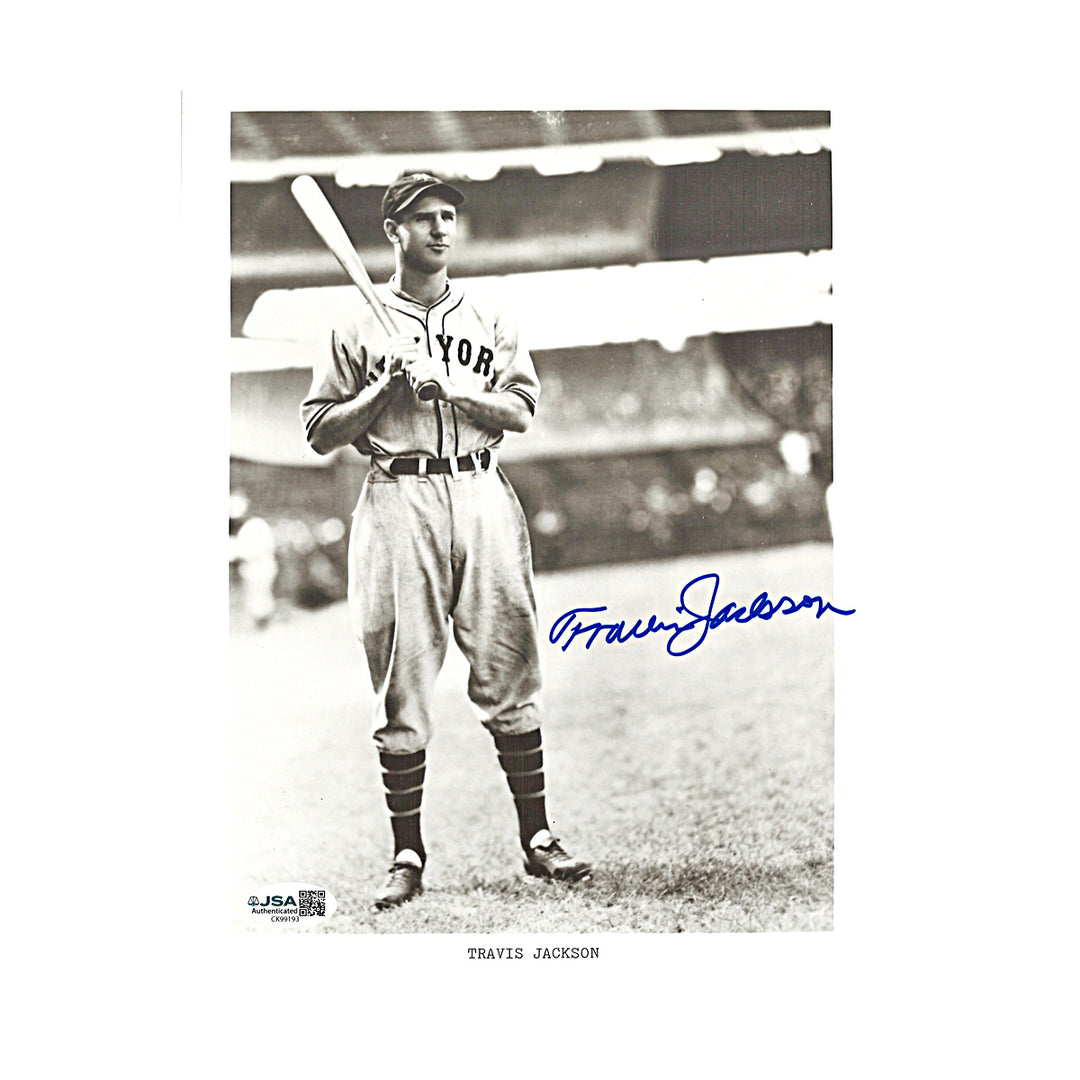 Travis Jackson San Francisco Giants Autographed 8x10 Photo JSA COA