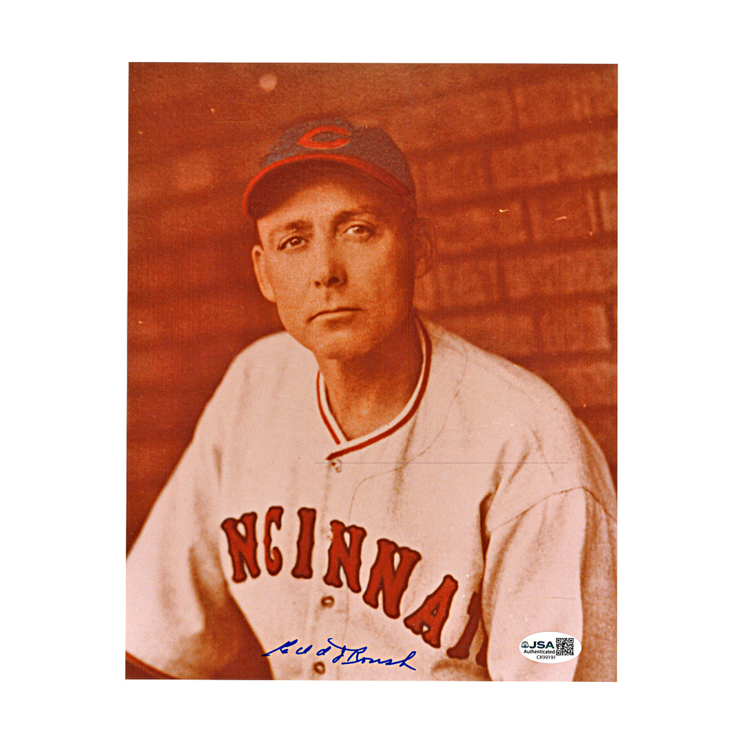 Edd Roush Cincinnati Reds Autographed 8x10 Photo JSA COA