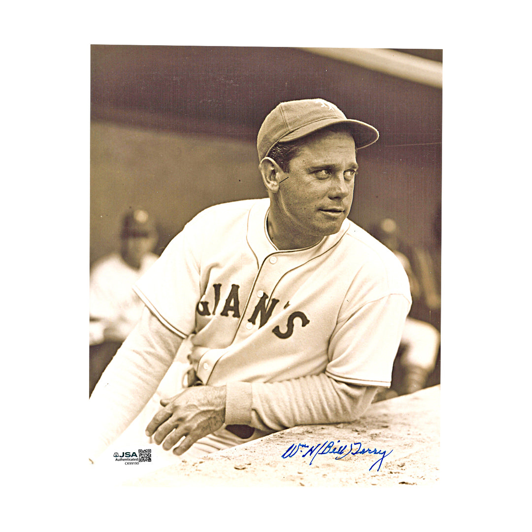 Bill Terry San Francisco Giants Autographed 8x10 Photo JSA COA