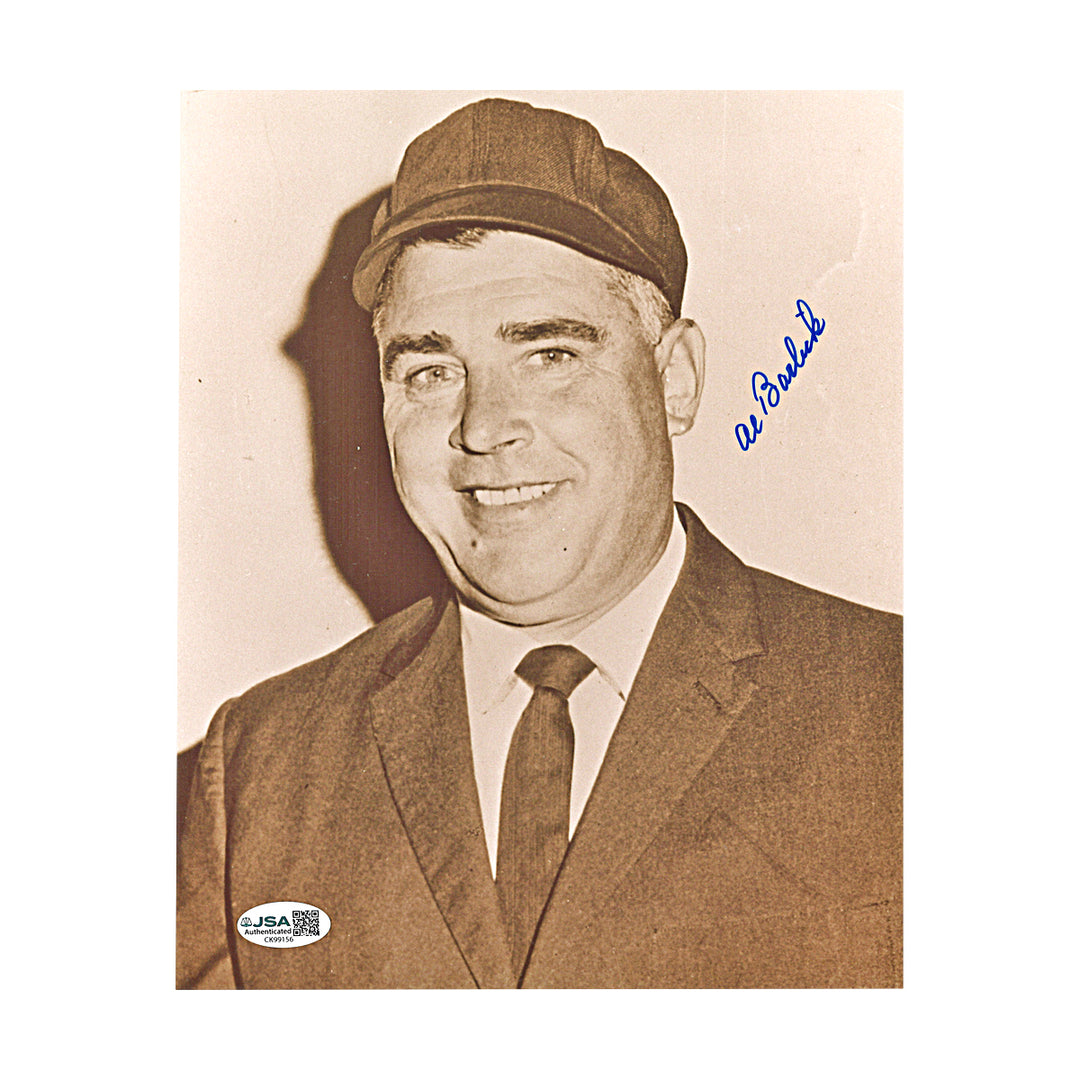 Al Barlick MLB Umpire Autographed 8x10 Photo JSA COA