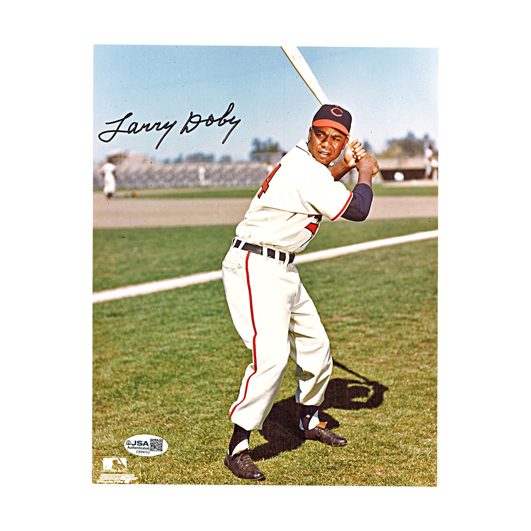 Larry Doby Cleveland Indians Autographed 8x10 Photo JSA COA
