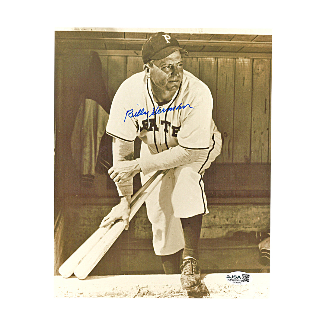 Billy Herman Pittsburgh Pirates Autographed 8x10 Photo JSA COA