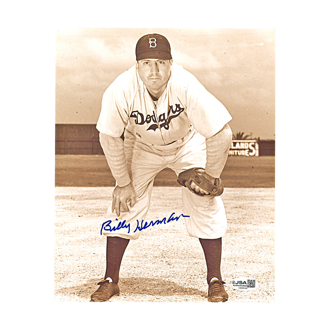 Billy Herman Los Angeles Dodgers Autographed 8x10 Photo JSA COA