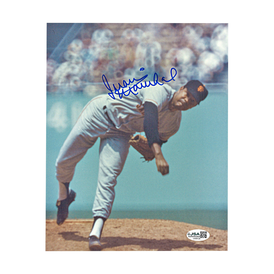 Juan Marichal San Francisco Giants Autographed Pitching 8x10 Photo JSA COA