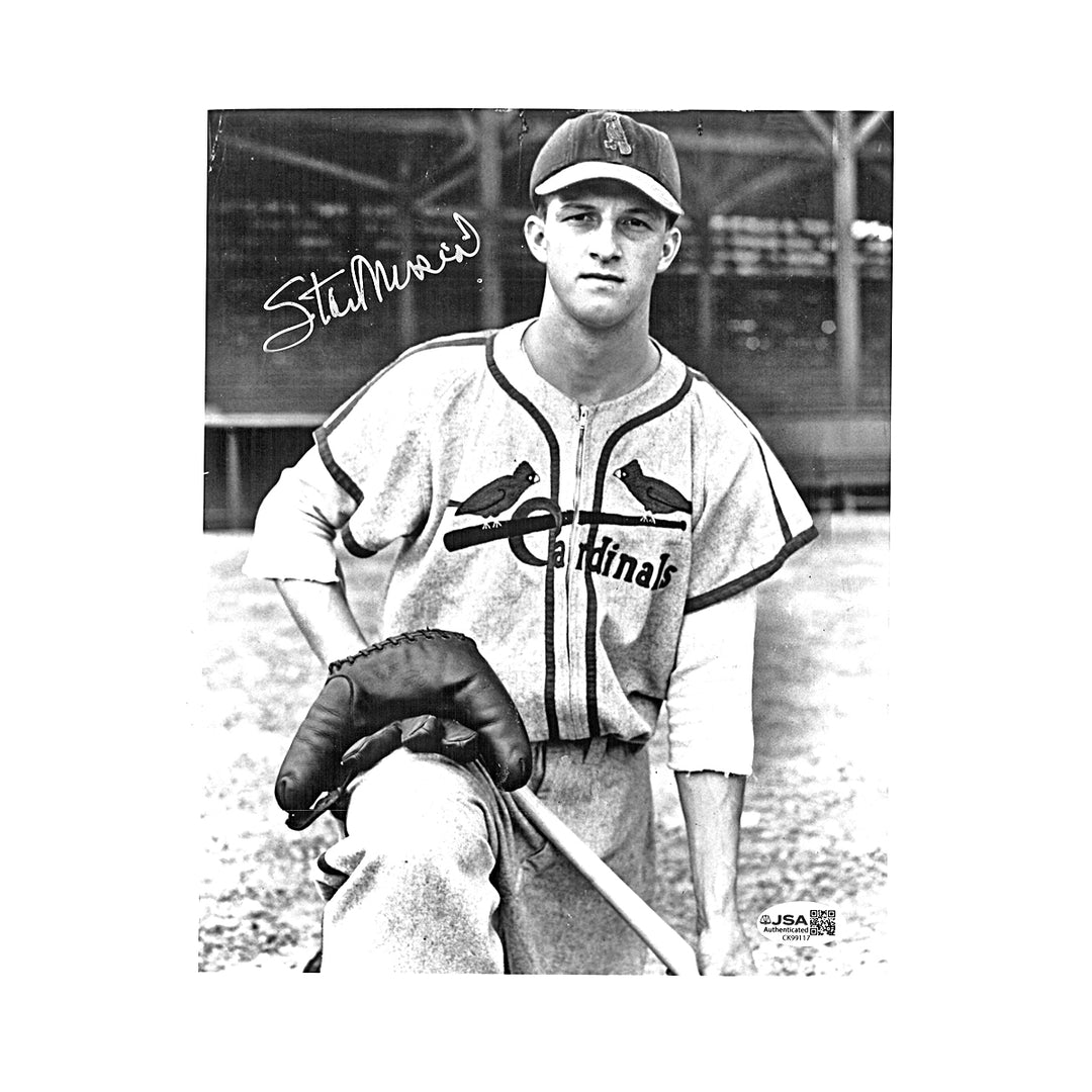 Stan Musial St Louis Cardinals Autographed 8x10 Photo JSA COA